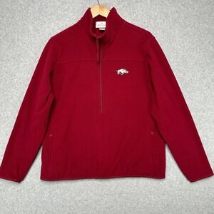 Antigua Red Arkansas Razorbacks Fleece 1/4 Zip Pullover Women's Size L
